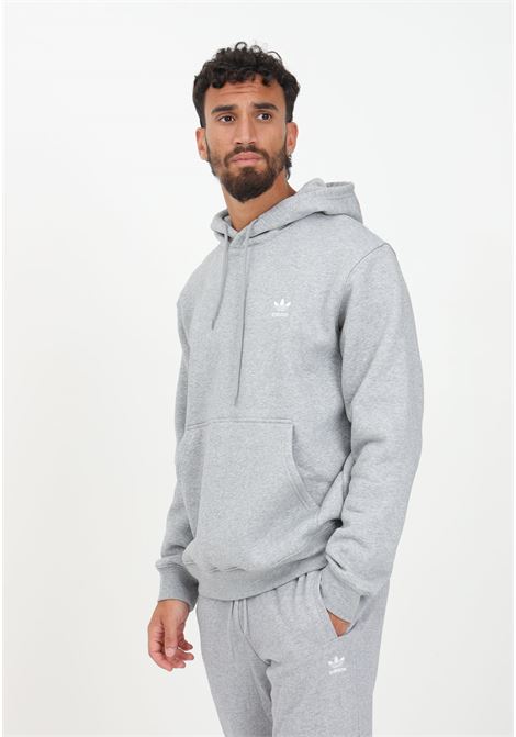 Trefoil Essentials gray hooded sweatshirt for men ADIDAS ORIGINALS | IM4525.